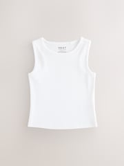 White Boxy Rib Vest (3-16yrs) - Image 1 of 4