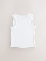 White Boxy Rib Vest (3-16yrs) - Image 2 of 4