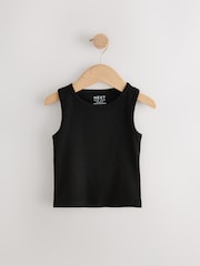 Black Boxy Rib Vest (3-16yrs) - Image 1 of 4