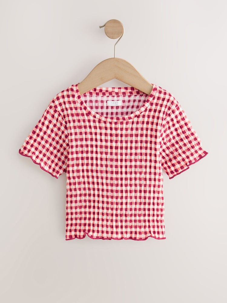 Rouge/Blanc - T-shirt texturé (3-16 ans) - Image 1 of 4