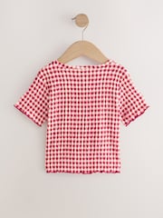 Rouge/Blanc - T-shirt texturé (3-16 ans) - Image 2 de 4