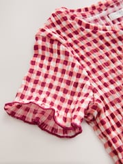 Rouge/Blanc - T-shirt texturé (3-16 ans) - Image 3 de 4