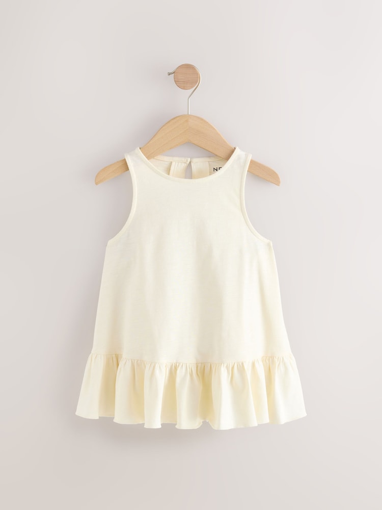 Ecru 100% Cotton Peplum Frill Vest (3-16yrs) - Image 5 of 7