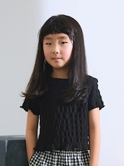 Black Textured T-Shirt (3-16yrs) - Image 1 of 6