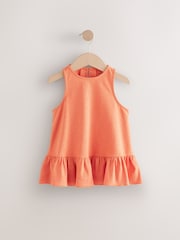 Orange 100% Cotton Peplum Frill Vest (3-16yrs) - Image 5 of 6