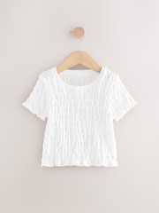 Blanc - T-shirt texturé (3-16 ans) - Image 3 de 6