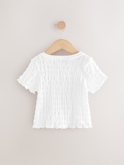 Blanc - T-shirt texturé (3-16 ans) - Image 4 de 6