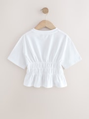 White Shirred Waist T-Shirt (3-16yrs) - Image 5 of 7