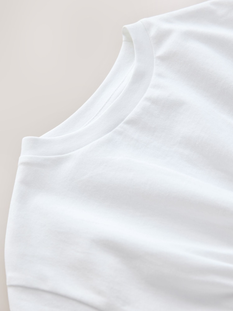 White Shirred Waist T-Shirt (3-16yrs) - Image 7 of 7