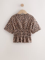 Leopard Shirred Waist T-Shirt (3-16yrs) - Image 7 of 9