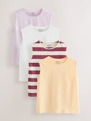 Multi Pastel Vests 4 Pack (3-16yrs) - Image 1 of 5