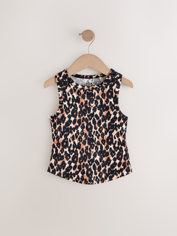Animalprint, neutral - Geripptes Trägertop (3–16 Jahre) - Image 1 of 4