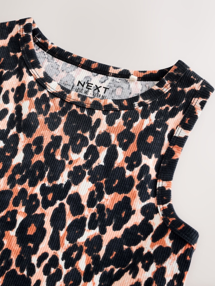 Animalprint, neutral - Geripptes Trägertop (3–16 Jahre) - Image 3 of 4