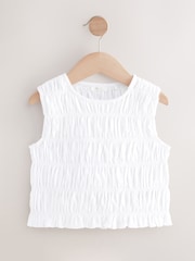 White Shirred Peplum Vest (3-16yrs) - Image 5 of 8