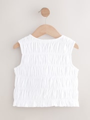 White Shirred Peplum Vest (3-16yrs) - Image 6 of 8