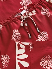 Red Shells Linen Blend Cami Vest Pyjamas - Image 9 of 9