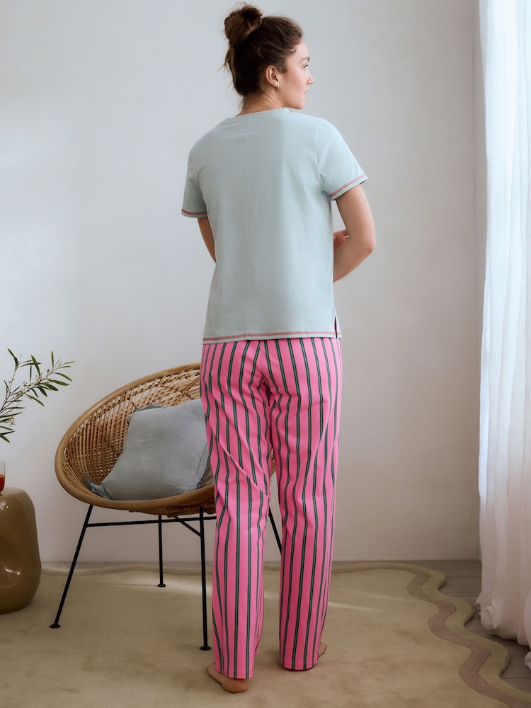 Fluro Pink 100% Cotton Short Sleeve Pyjamas - Image 3 of 6