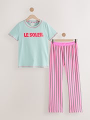 وردي فلوري - Print Cotton Short Sleeve Pyjamas - صورة 7 من 9