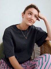Grey/Pink Stripe 100% Cotton Short Sleeve Pyjamas - Image 5 of 7