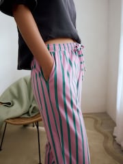 Grey/Pink Stripe 100% Cotton Short Sleeve Pyjamas - Image 7 of 7