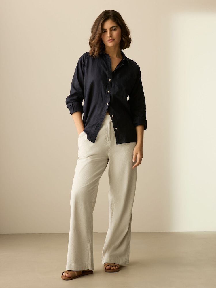 Natural - Pantalones de lino y pernera ancha Stay Smart - Imagen 1 de 8 Natural - Pantalones de lino y pernera ancha Stay Smart - Imagen 1 de 8