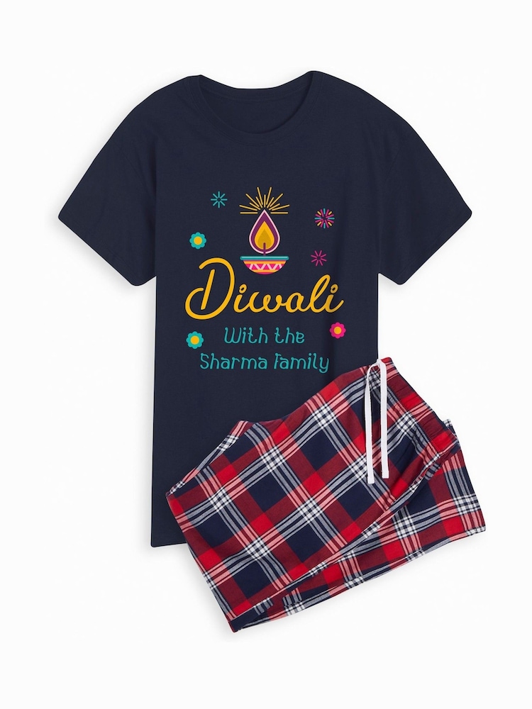 Womens Personalised Diwali 100% Cotton Pyjamas by Stitch Style - Image 1 of 4