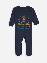 Personalised Baby Diwali 100% Cotton Rompersuit by Stitch Style - Image 1 of 4