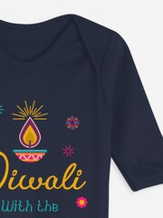 Personalised Baby Diwali 100% Cotton Rompersuit by Stitch Style - Image 3 of 4