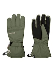 Dare 2b Mens Green Worthy Waterproof Ski Gloves - Image 2 of 4