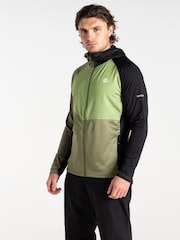 Dare 2b Mens Green Assimilate III Hooded Core Stretch Midlayer Jacket - Image 1 of 6