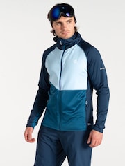 Dare 2b Mens Blue Assimilate III Hooded Core Stretch Midlayer Jacket - Image 1 of 7