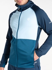 Dare 2b Mens Blue Assimilate III Hooded Core Stretch Midlayer Jacket - Image 4 of 7