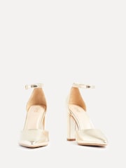 Linzi Gold Mara Court Shoes With Ankle Strap And Block Heel - Image 3 of 5