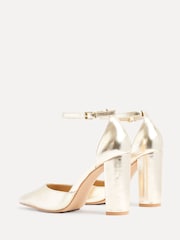 Linzi Gold Mara Court Shoes With Ankle Strap And Block Heel - Image 4 of 5