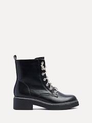 Linzi Black Lacey Ankle Boots With Diamond Laces - Image 2 of 5