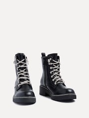 Linzi Black Lacey Ankle Boots With Diamond Laces - Image 3 of 5