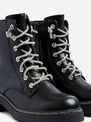 Linzi Black Lacey Ankle Boots With Diamond Laces - Image 4 of 5