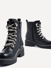 Linzi Black Lacey Ankle Boots With Diamond Laces - Image 5 of 5