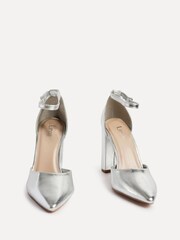 Linzi Silver Mara Court Shoes With Ankle Strap And Block Heel - Image 3 of 5