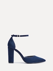 Linzi Blue Mara Court Shoes With Ankle Strap And Block Heel - Image 3 of 6