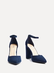 Linzi Blue Mara Court Shoes With Ankle Strap And Block Heel - Image 4 of 6