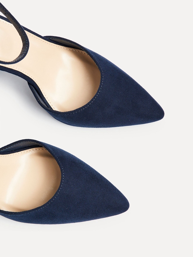 Linzi Blue Mara Court Shoes With Ankle Strap And Block Heel - Image 6 of 6