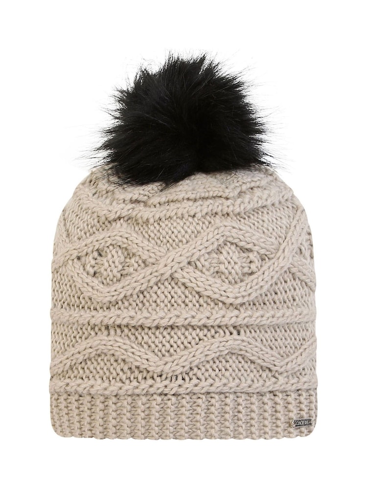 Кремовый - Dare 2b Womens Remind II Knitted Winter Bobble Hat - Image 2 of 3