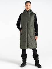 Dare 2b Womens Green Distinguish Long Line Padded Gilet - Image 2 of 9