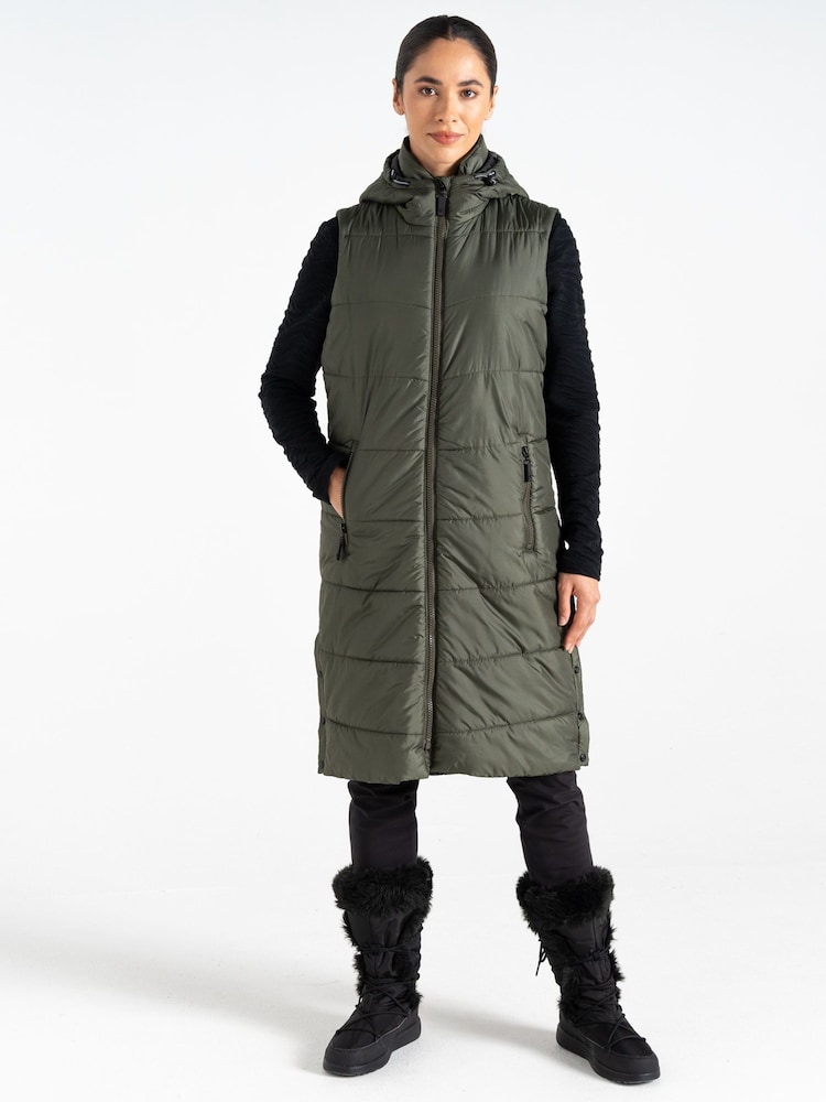 Dare 2b Womens Green Distinguish Long Line Padded Gilet - Image 2 of 9