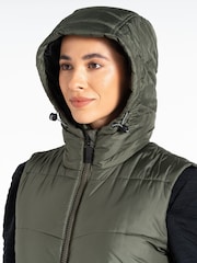 Dare 2b Womens Green Distinguish Long Line Padded Gilet - Image 6 of 9