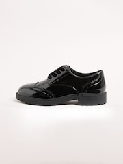 Lipsy Black Standard Fit (F) Chunky Lace Up Brogue School Shoes - Image 5 of 5