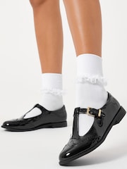 Lipsy Black Standard Fit (F) Girl Mary Jane Dolly Patent School Shoes - Image 1 of 3