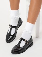 Lipsy Black Standard Fit (F) Girl Mary Jane Dolly Patent School Shoes - Image 2 of 3