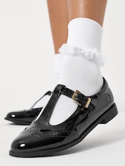 Lipsy Black Standard Fit (F) Girl Mary Jane Dolly Patent School Shoes - Image 3 of 3